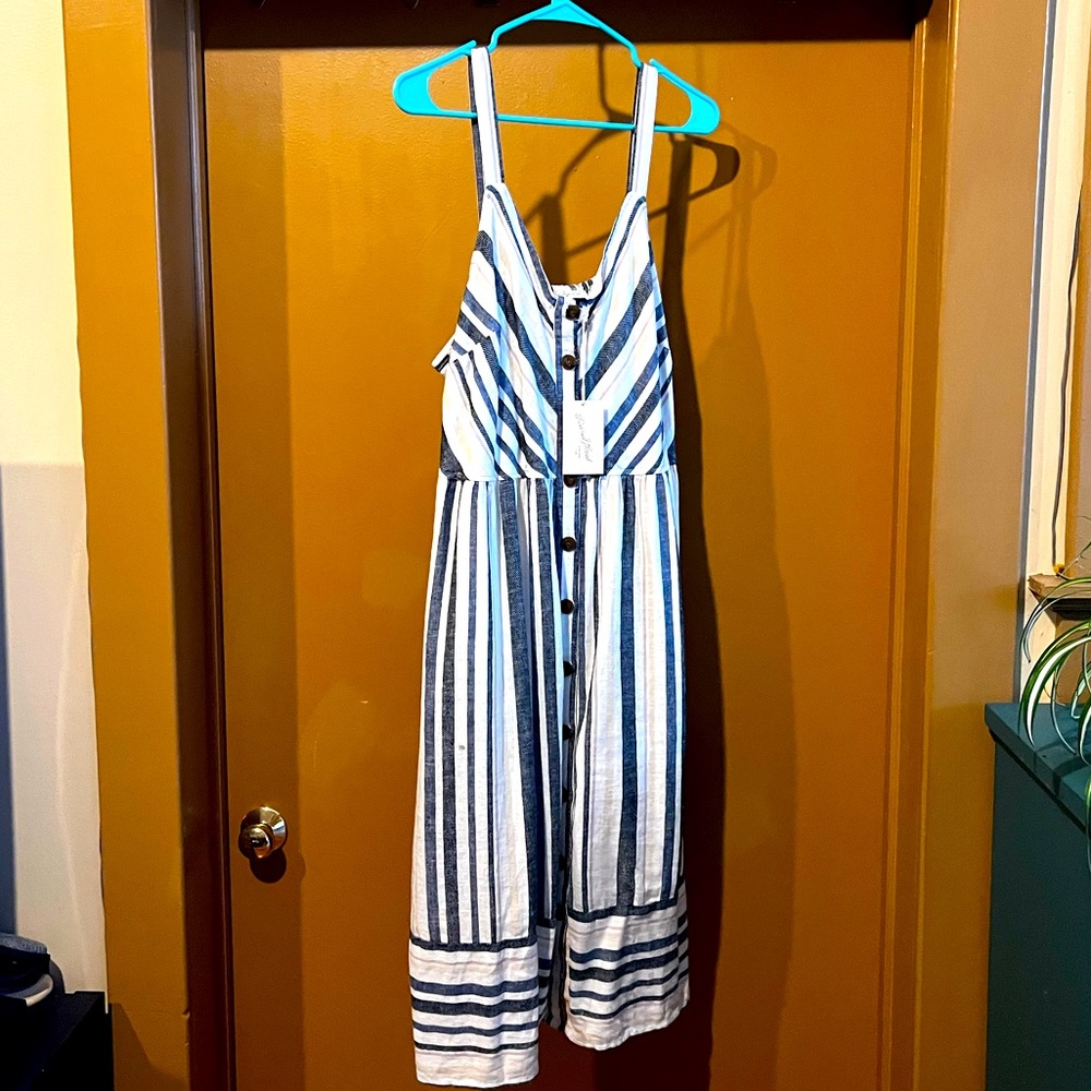 Universal Thread Striped Button-front Sundress